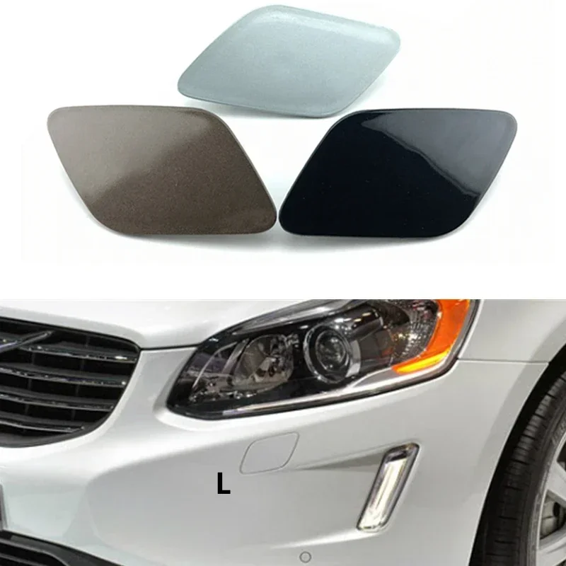 Front Headlight Washer Nozzle Cover Jet Headlamp Water Cap Lid For Volvo XC60 2014-2017