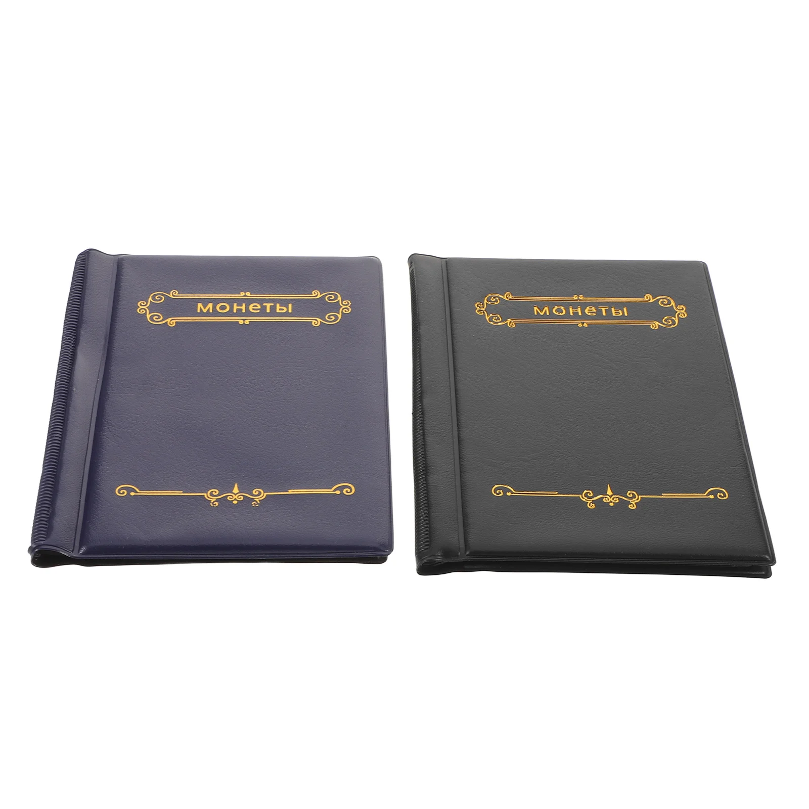 2 Buah Album Koleksi Koin Sampul PU 120 Kantong Buku Organizer Tempat Koin Transparan untuk Penyimpanan dan Pajangan Kolektor