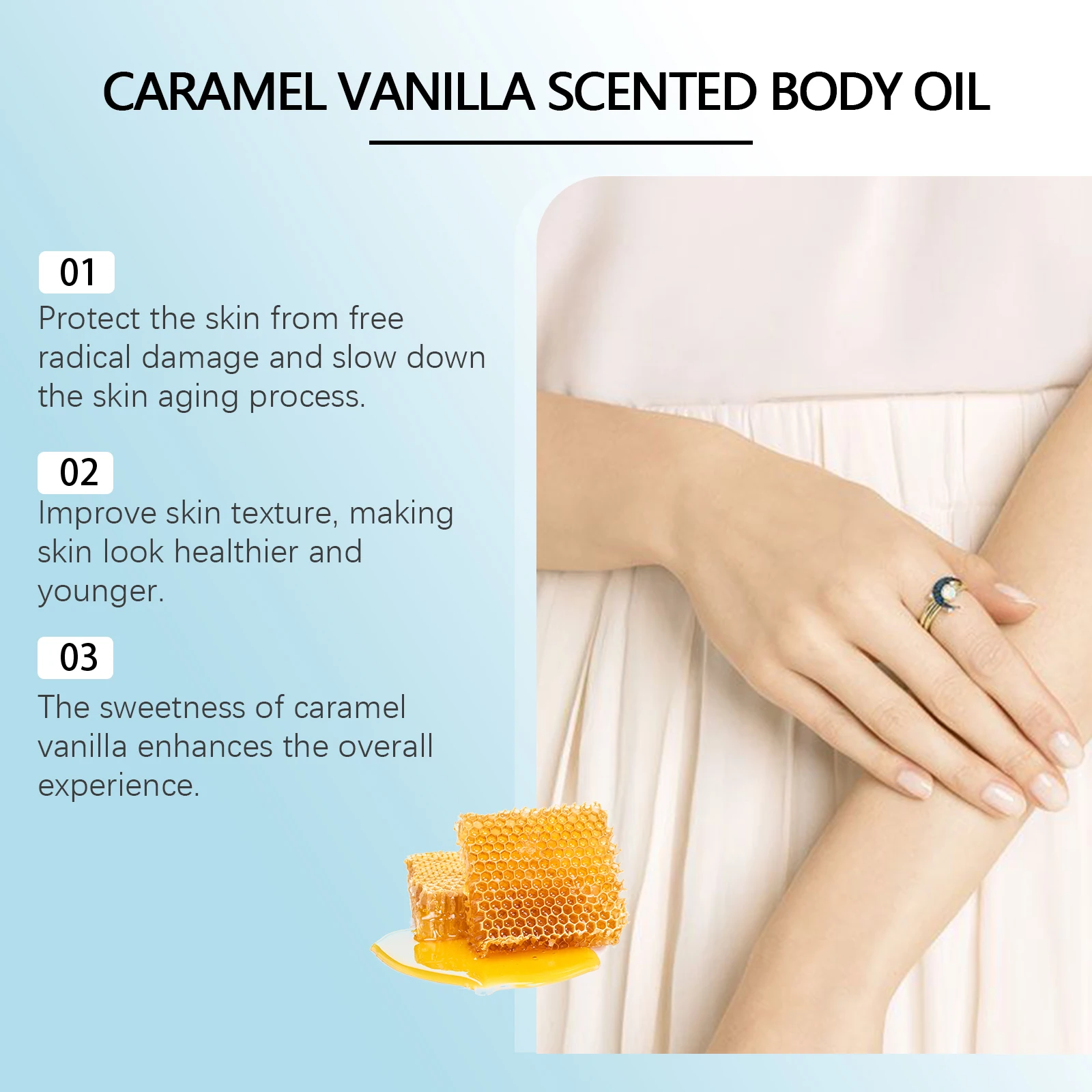 Vanilla Body Moisturizing Oil Body Massage Oil Dry Skin Hydrating Firming Soothing Nourishing Brighten Skin Care Essential Oil