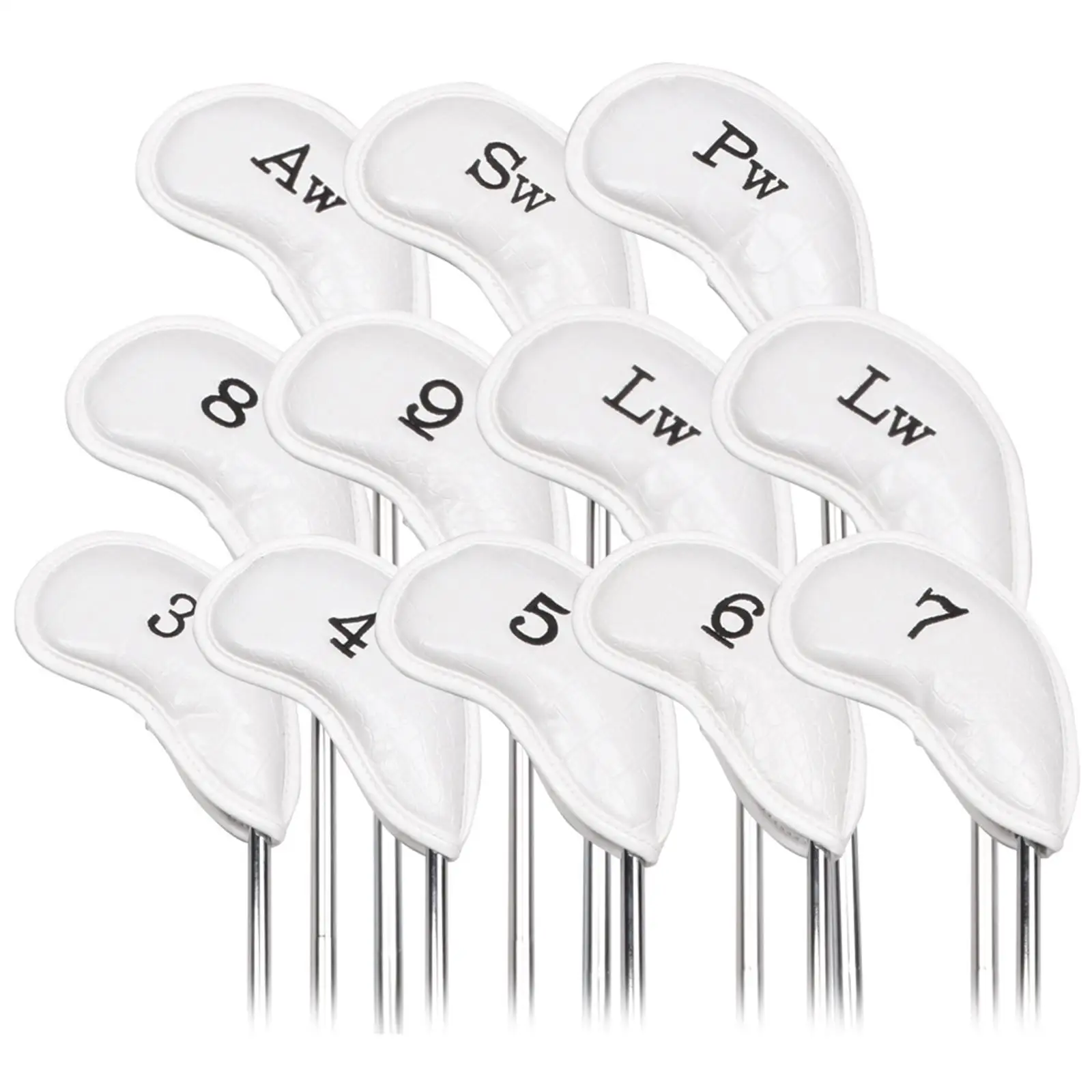 

12 Pieces PU Golf Iron Headcover Unisex Golf Club Protector Outdoor Sports