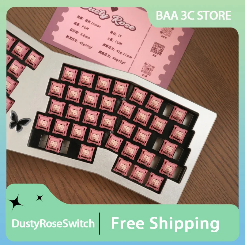 

Knock Knock Studio Dusty Rose Switch 3.6 Mechanical Keyboard MX Linear 5-pin Switch Keyboard Accessories