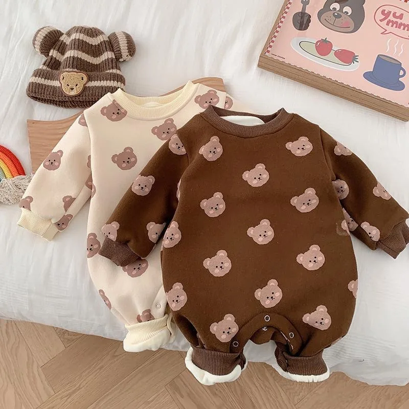

1-3T Insr Baby Cartoon Onesie Spring Rompers Onesies 0-2T Winter Korean Children's Clothing Baby Cute Thickened Crawl Clothes