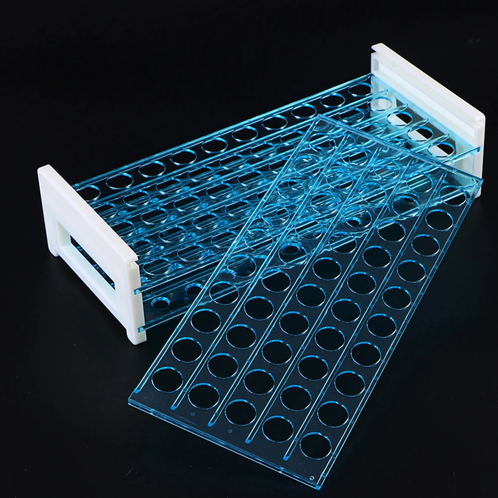 

50 Holes Tube Rack Plastic Lab Racks Test Tubes Rack 15mm Diameter Clear Storage Organizer For Chemistry Experiments