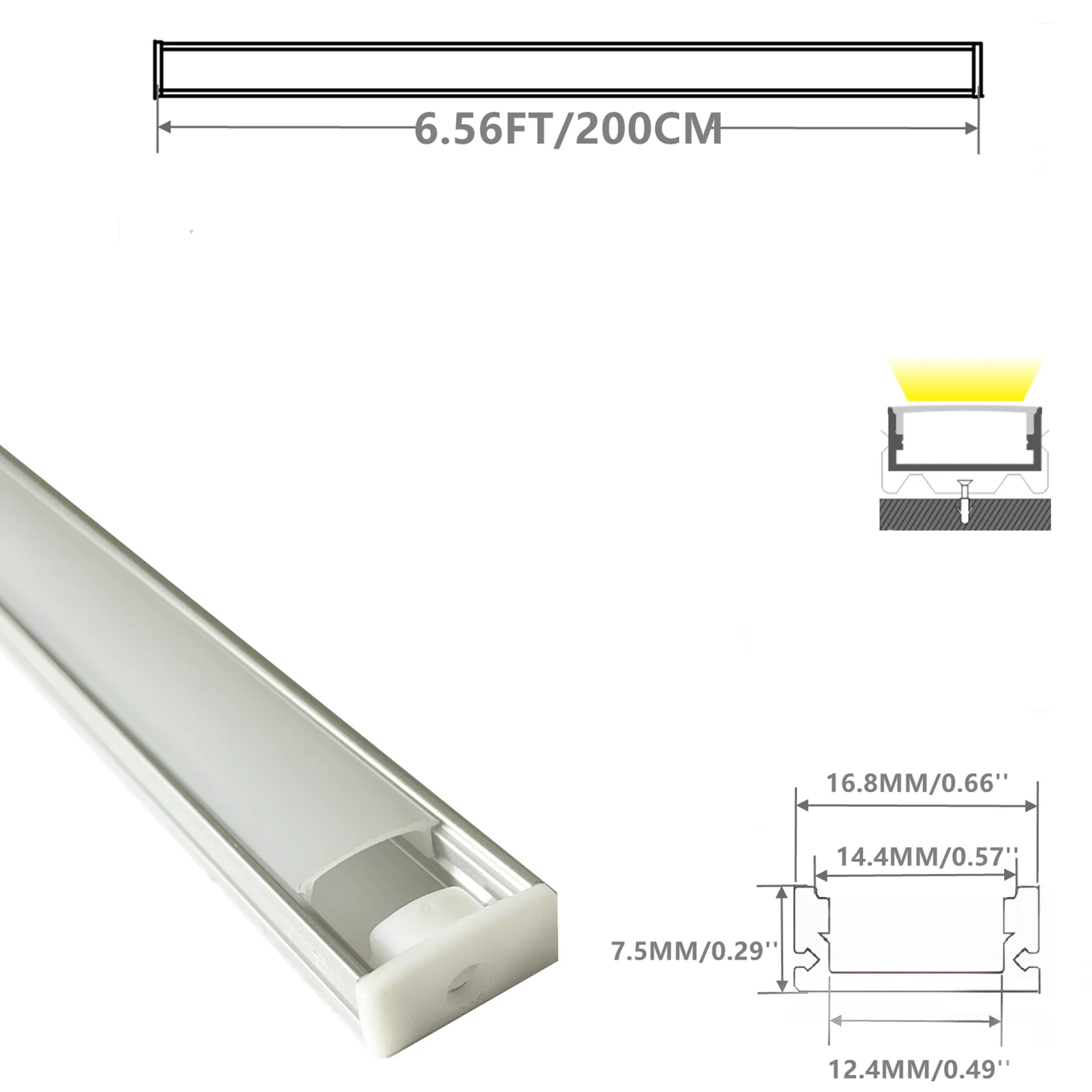 10-30 sztuk 80 Cal 2m listwy Led z aluminiowym dyfuzorem kanałowym, taśma o szerokości 5-12mm w kształcie litery U mleczna pokrywa montowane na