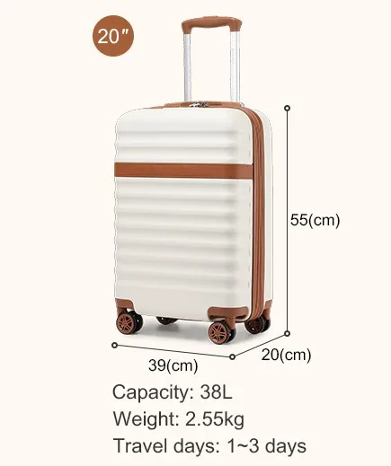 KONO ABS+PC Hartschalenkoffer mit 4 Rollen, TSA-Schloss – Trolley Handgepäck/Reisekoffer (55/65/75cm) – Detail 1