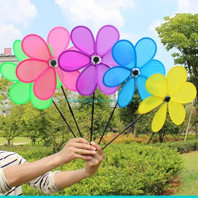 H7BF 6pcs Single-Laye Six Windmill Wind Spinner Pinwheels Home Garden Yard Decoration Kids New