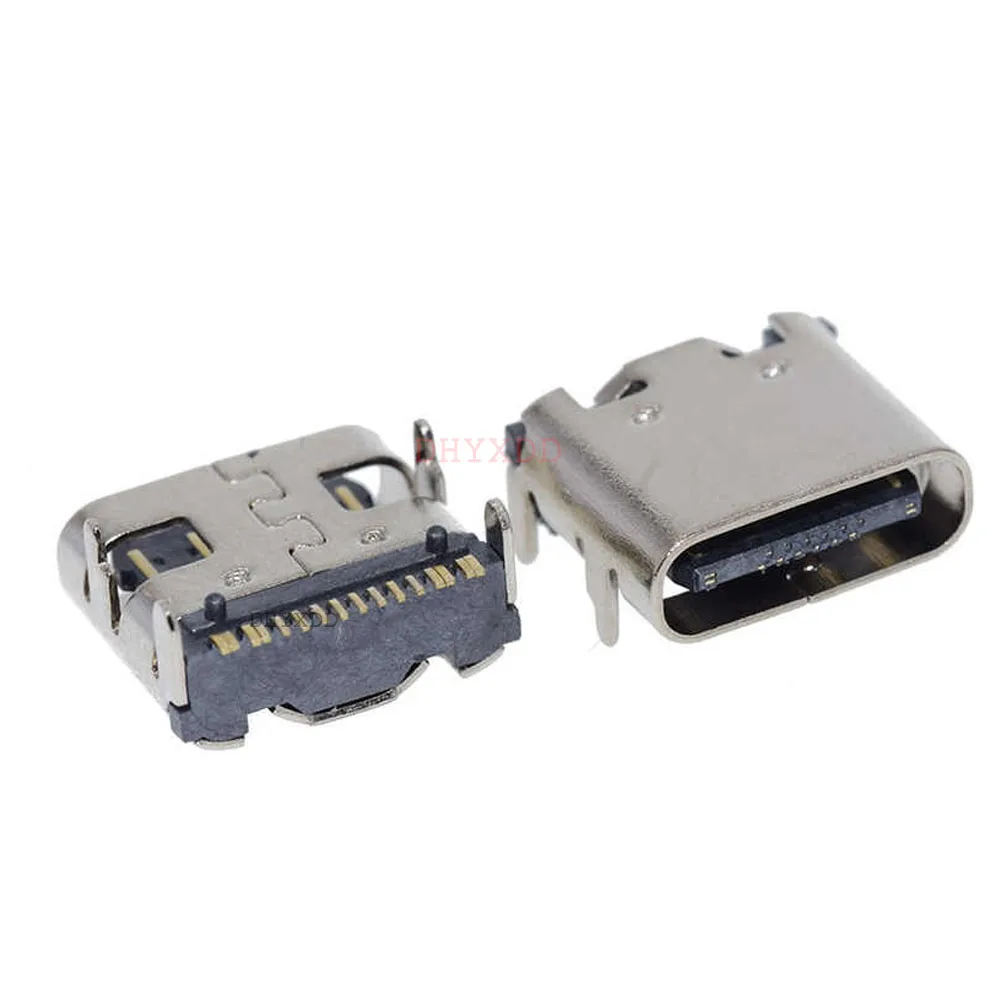 Puerto de carga SMT hembra, Conector de soldadura PCB, USB 3,1 tipo C, 16 Pines, 10 Uds.