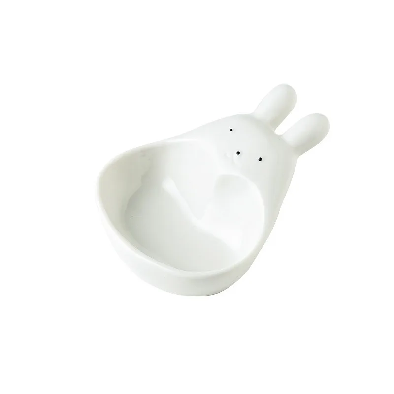 

Ceramic cute cat tail plate dipped, tomato sauce plate, western mini sauce plate