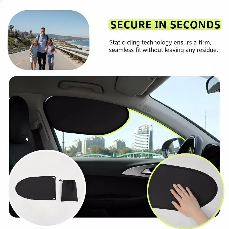 Universal Car Side Window Sunshade UV Protection for Children and Pets Foldable Mesh Cover for Travel Comfort