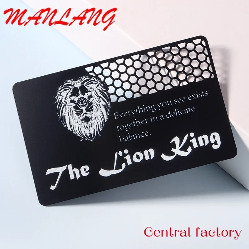 Custom  Stainls steel Custo etal Busins Car Laser Cut Preiu Custo ebers Bla etal Busins Card u