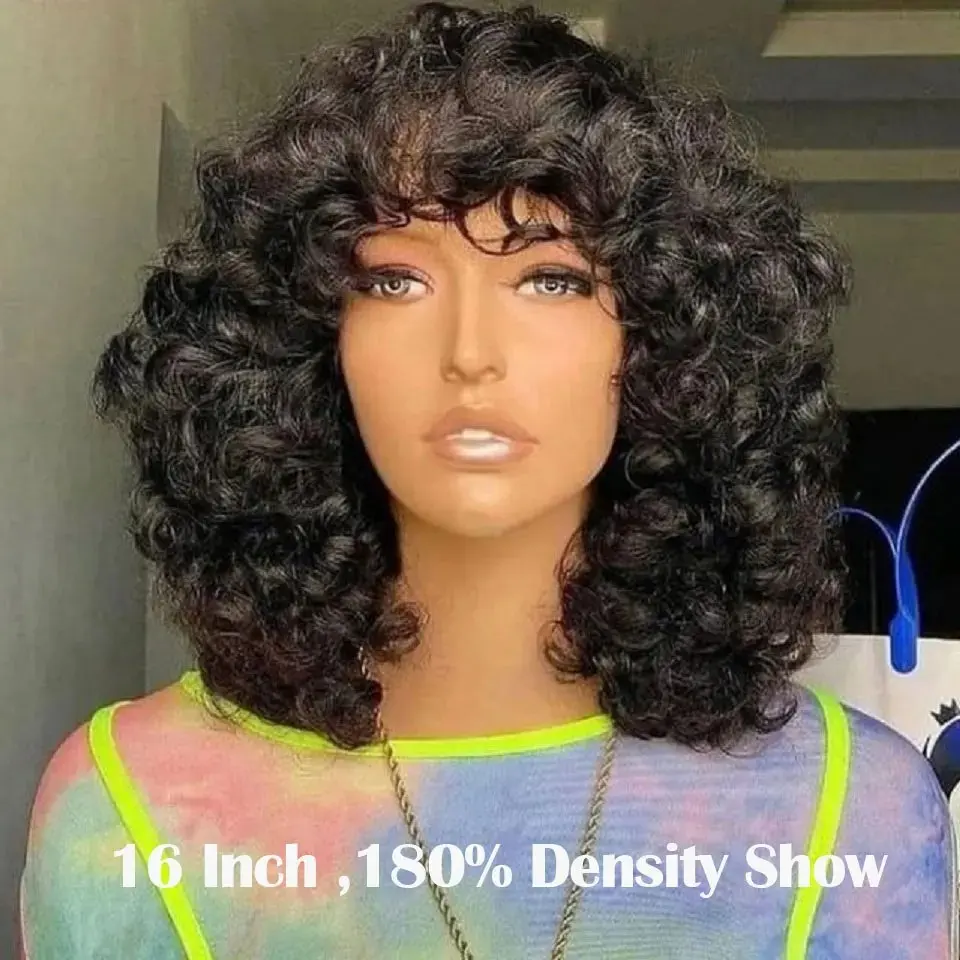 Melodie Curly Lace Frontal Short Bob Wig Deep Wave 13x4 HD Lace Front Human Hair Wigs Glueless  Brazilian For Women 14 inch 180%