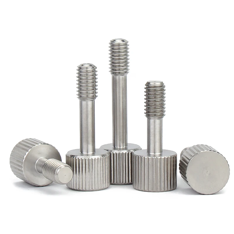 สกรูล็อคแบบนิ้วหัวแบน  M3 M4 M5 M6  สแตนเลส 304  แบบมีลายกันลื่น  แบบเกลียวครึ่ง  ปรับด้วยมือ