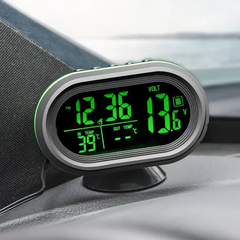 Automobile Three-in-one Steam Voltage Detection Meter Car Internal and External Thermometer Electronic Electronic Electronic
