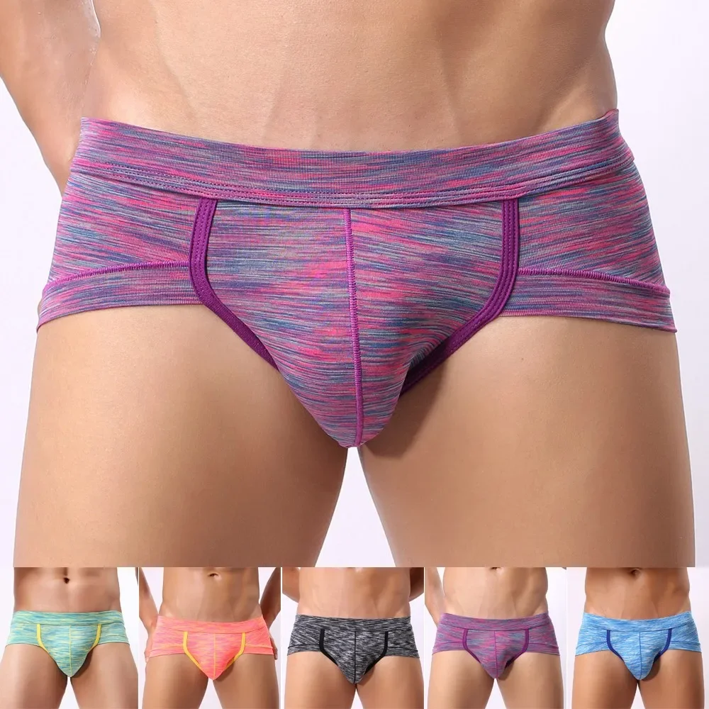 Men's Lowrise Triangle Briefs Comfortable and Stylish Breathable Printing Red/Black/Purple/Blue/Yellow Designs - Image 6