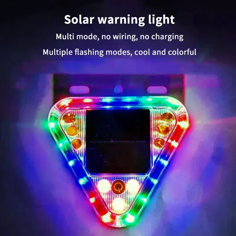 

Многоцветный светодиодный фонарь-мигалка для грузовиков на солнечной батарее, предупреждающий, противоударный, с магнитным креплением, беспроводной, сенсорный, треугольный стробоскоп