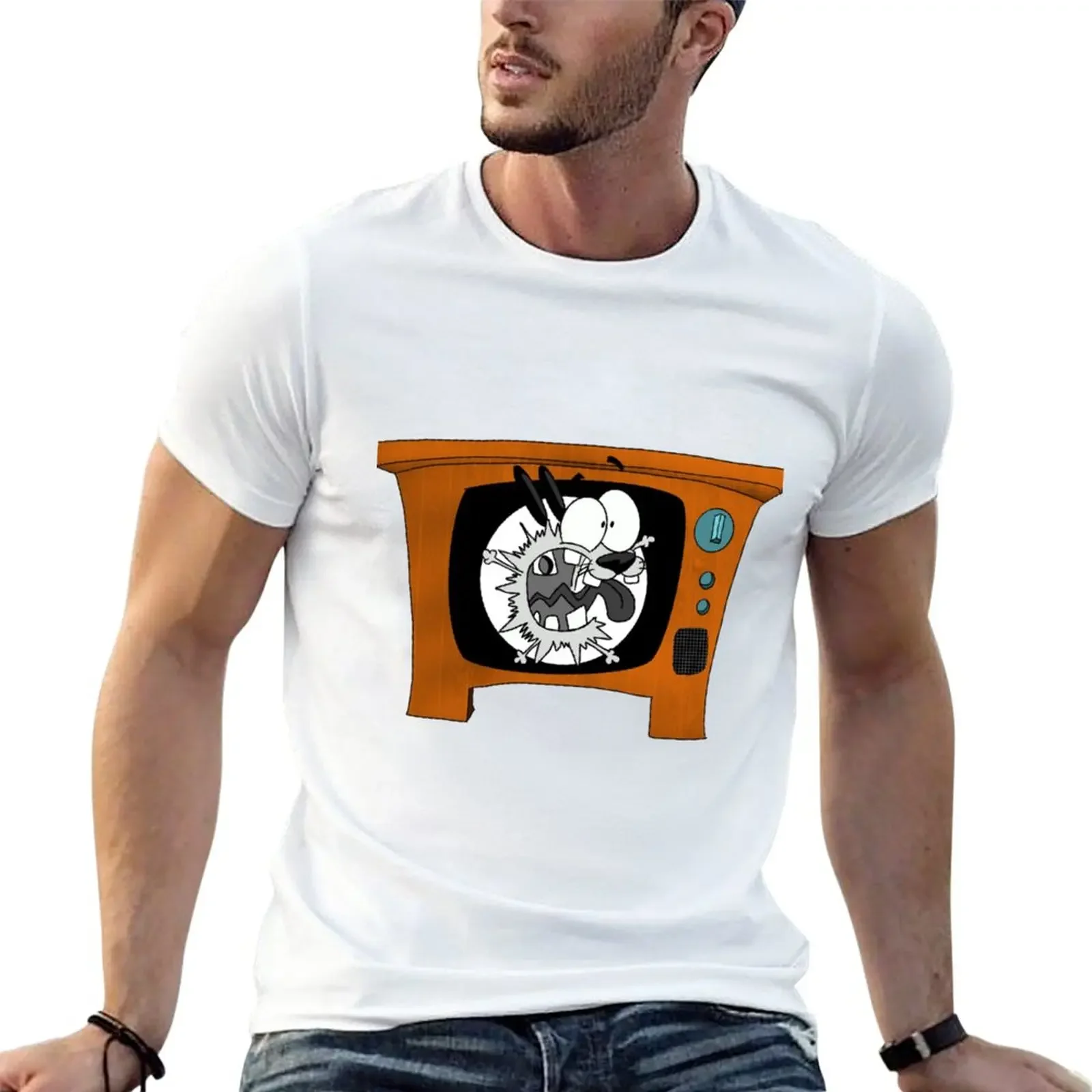 

Courage tv T-Shirt quick-drying Aesthetic clothing animal prinfor boys funny t shirts for men