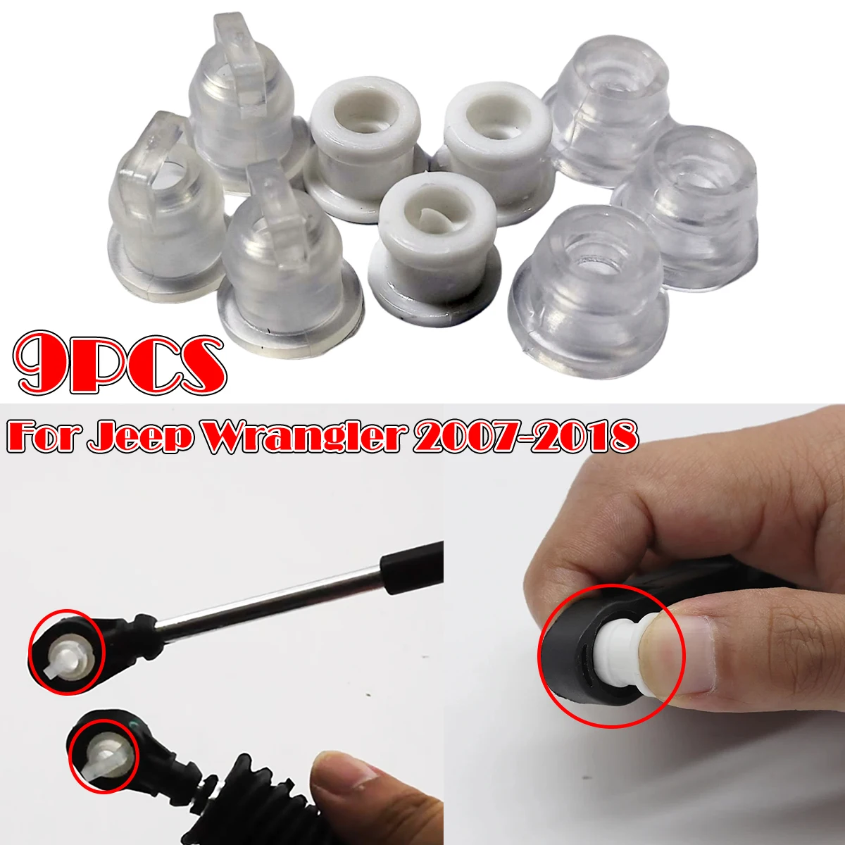 

9Pcs For Jeep Wrangler JK 2007 2008-2018 Gear Shifter Cable Shift Linkage Bushing Repair Parts Transmission Gearbox Replacement
