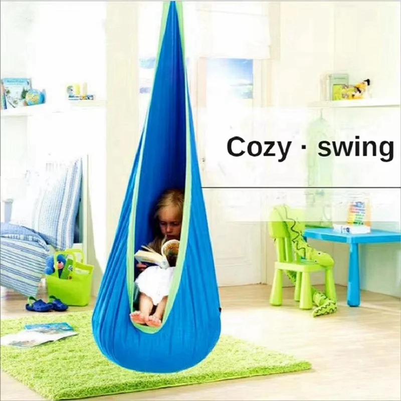 

A35F New Hanging Chair Portable Parachute Cloth Swing Bed Indoor Courtyard Model With Inflatable Cushion Hanging Chair
