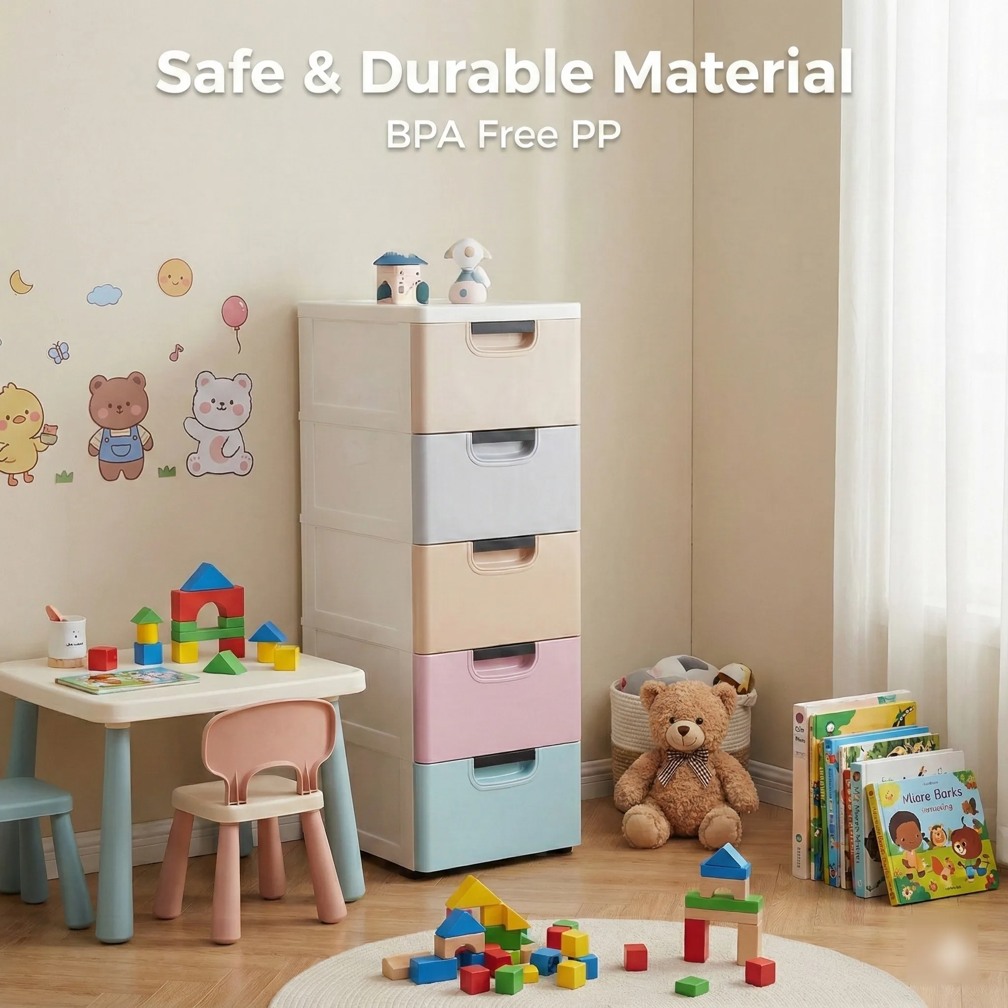 

5-уровневая узкая башня для хранения для домашнего офиса, шкафа, пластиковая тележка на колесиках, ящик-органайзер, многоцветный шкаф