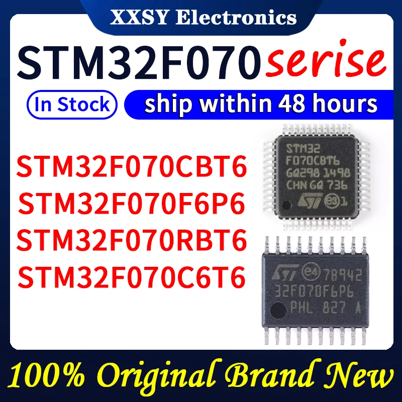 Nouveau STM32F070CBT6, STM32F070F6P6, STM32F070RBT6, STM32F070C6T6, Haute Qualité, 100% Original