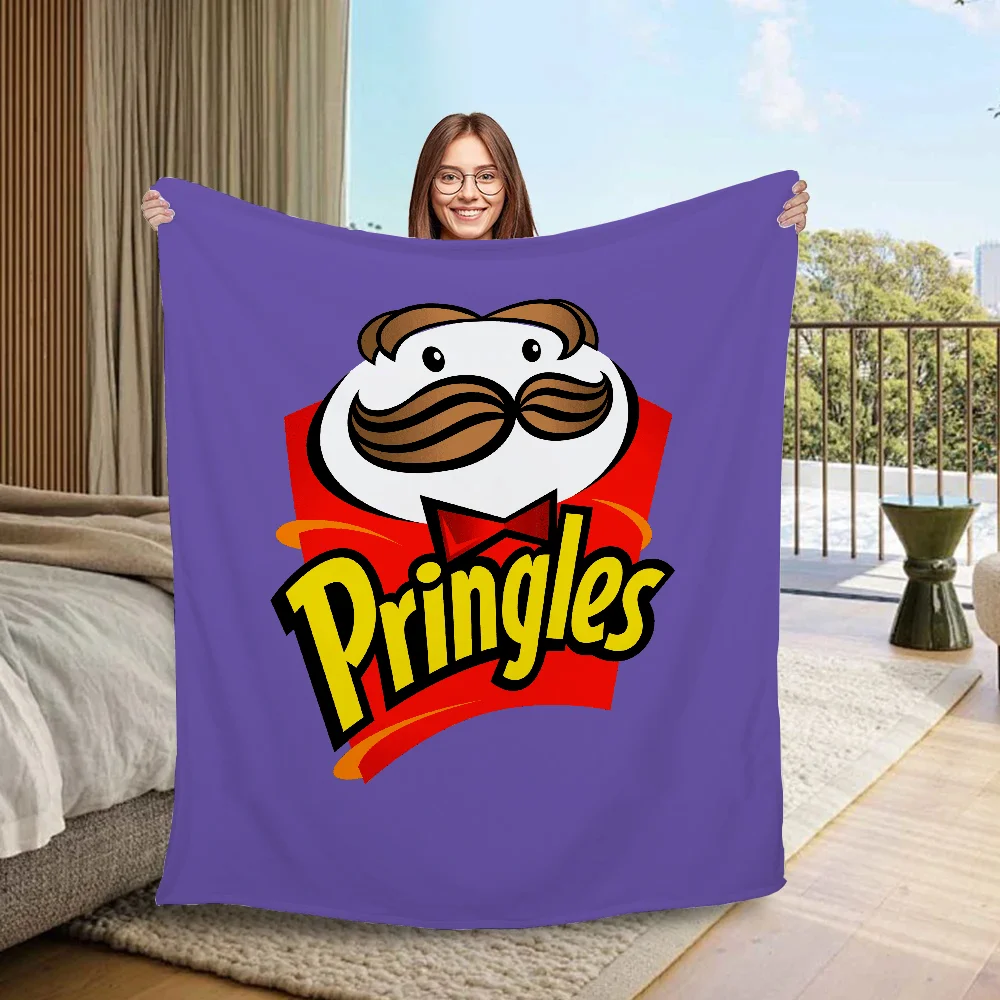 Pringles-mantas personalizadas para decoración de sofá, ropa de cama de microfibra a cuadros de punto, toalla de playa para Interior del hogar, tiro hasta la rodilla