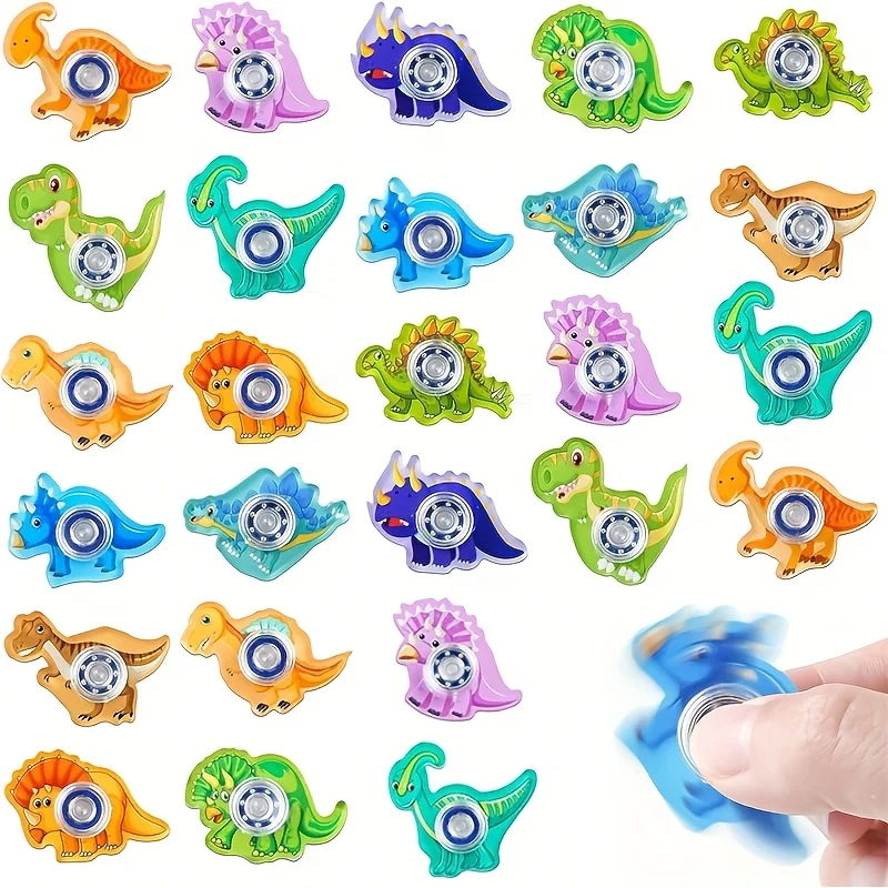 10pcs Cartoon Dinosaur Fidget Spinner Party Favors Cute Animal Finger Spinning Top Festival Birthday Party Gifts Random Style