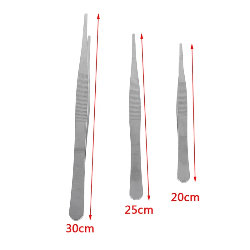 Stainless Steel Medical Dental Precision Long Straight Forceps Tweezers Gardening Succulent Plants Clip DIY Plier Tool