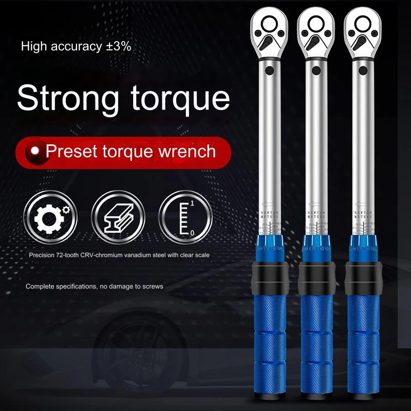 3/8 Torque Wrench 5-60Nm Bike Professional Torque Spanner Automotive Key Mechanical Workshop Tools Square Adapter Drive Key Set