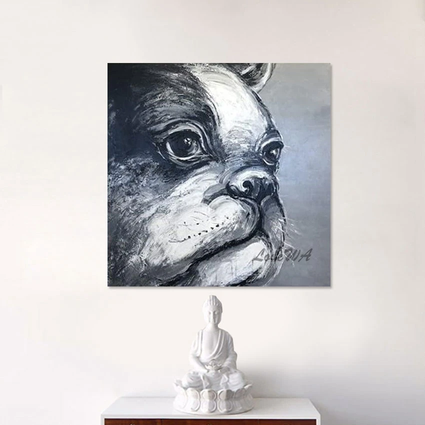 

Interior House Decoration Lovely Dog Animal Modern Paintings Handmade Quality Artwork Wall Picture For Bedroom Canvas Art