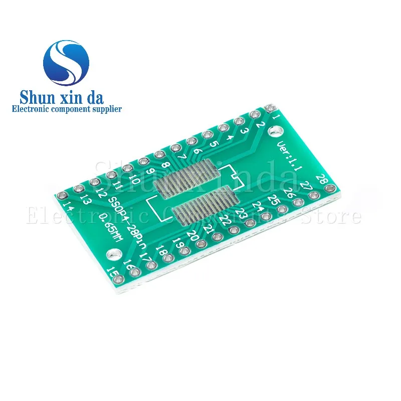 10PCS SSOP28 TSSOP28 SOP-28 SOP28 to DIP28 Transfer Board DIP Pin Board Pitch IC Adapter plate Conversion board 0.65/1.27mm