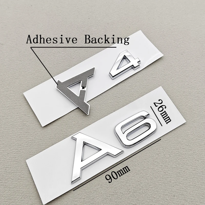 ثلاثية الأبعاد ABS الأسود سيارة رسالة شعار A1 A2 A3 A4 A5 A6 A7 A8 الخلفية جذع شارة شعار مائي لأودي A1 2 3 4 5 6 7 8 ملصق اكسسوارات #4