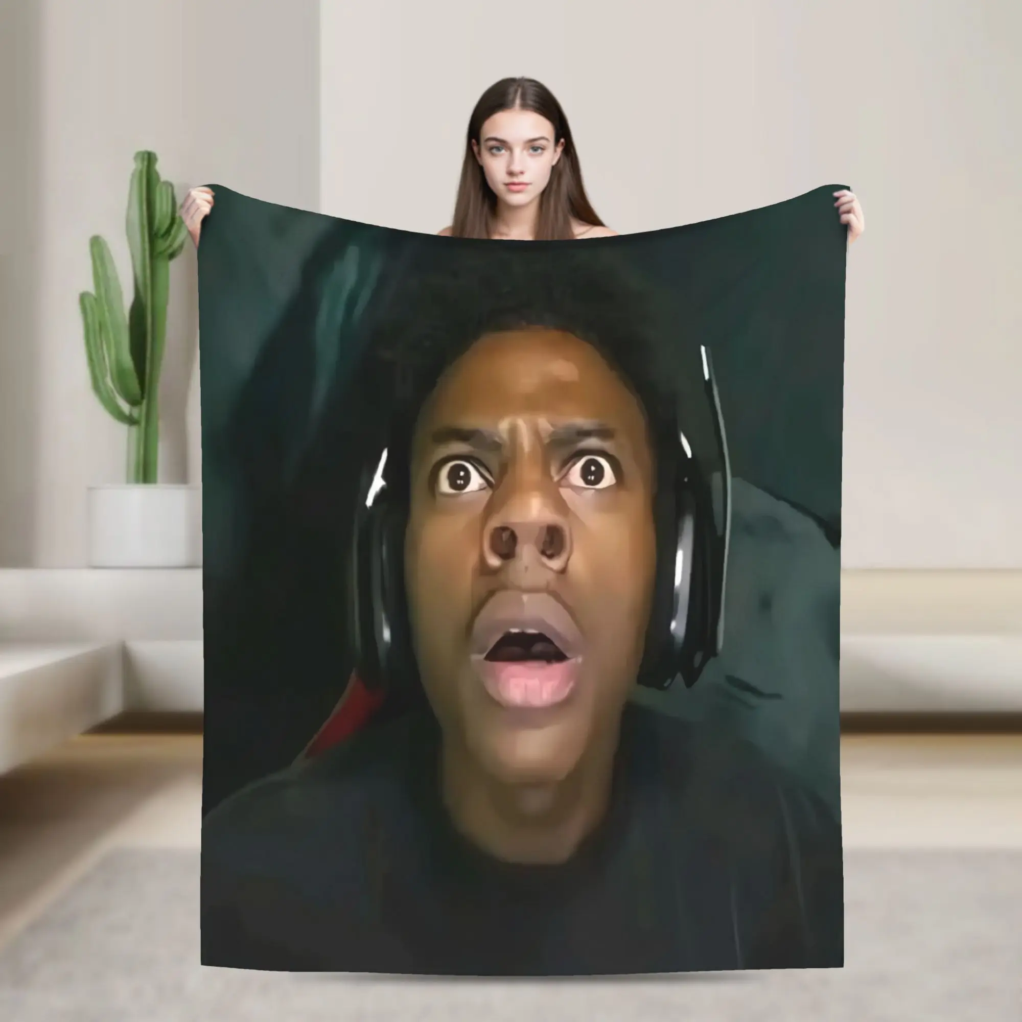 IShowSpeed Funny YouTuber Flannel Blanket  Warm Soft Throw Blanket for Bedroom Airplane Travel Funny Bedspread Sofa Bed Cover