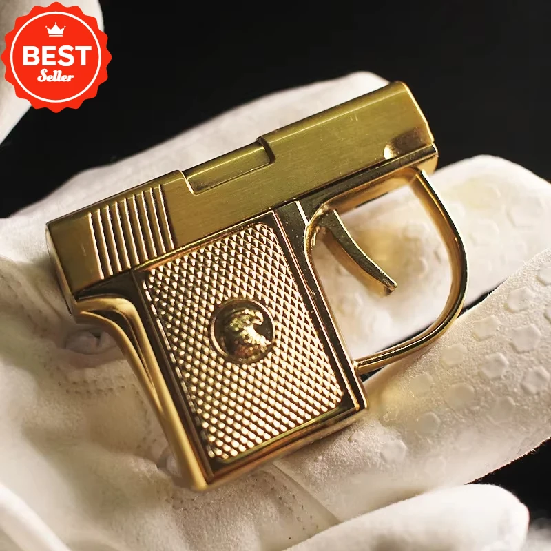 

Newest Metal Portable Mini Gun Type Lighter Direct Windproof Gift Collection Retro Men's Smoking Accessories Cigarette Lighter