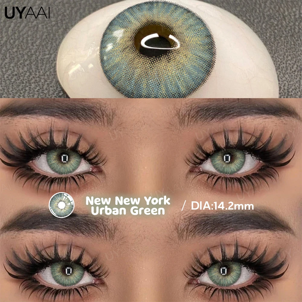 UYAAI nuevas lentes de contacto de colores belleza pupilas de colores lentes de contacto verdes lentes de aspecto Natural mujeres pupilas marrones de alta calidad