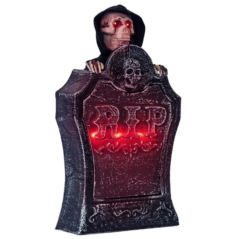 

Terrifying Halloween Yard Animated Monument with Light Up Eyes Voice Activation