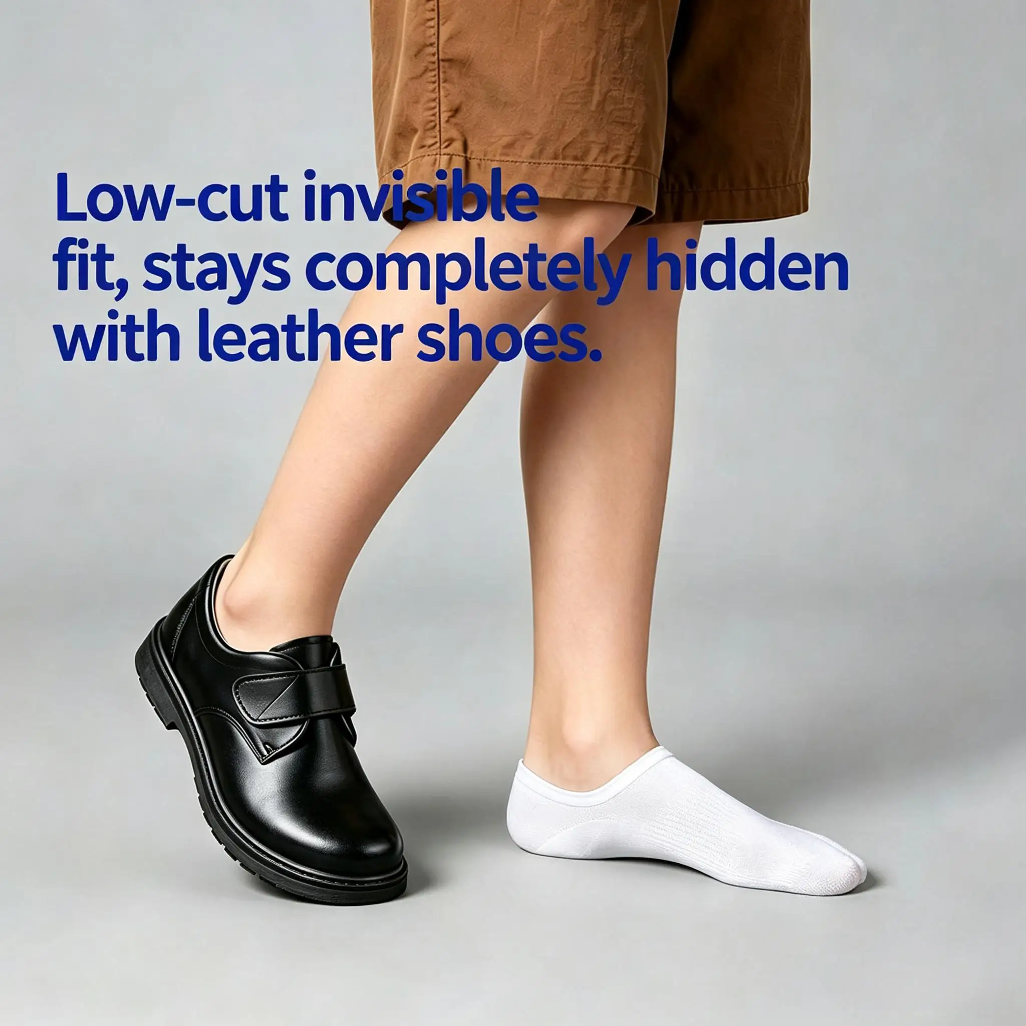 Kids Invisible No Show Boat Socks Summer Thin Pure Cotton Breathable Sweat Absorb Anti Slip Anti Fall Heel Short Socks For Boys