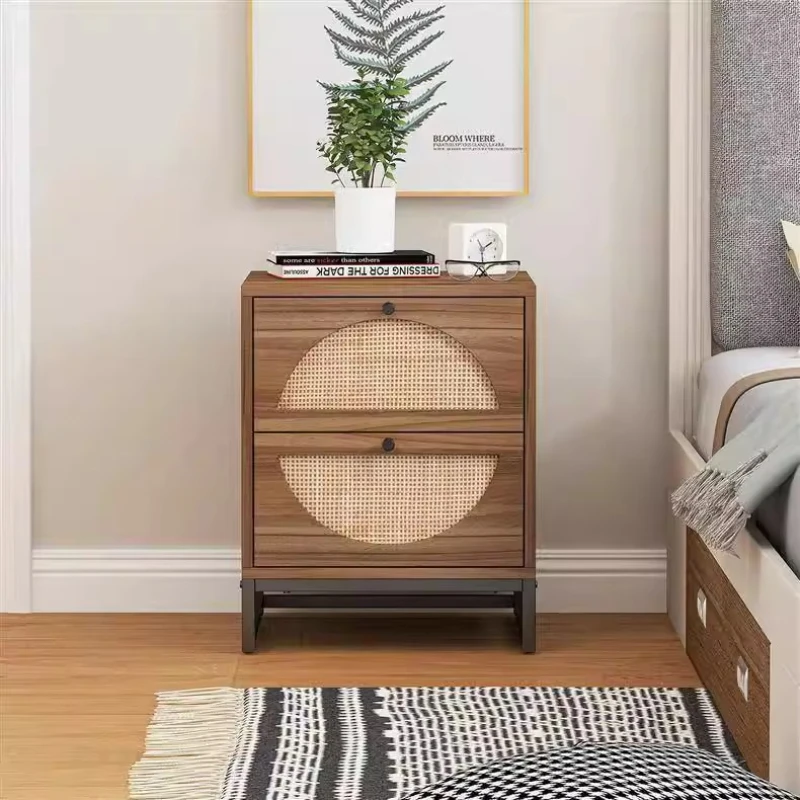 

Panel Furniture Living Room Bedroom Rattan Bedside Table Floor Cabinet Storage Cabinet
