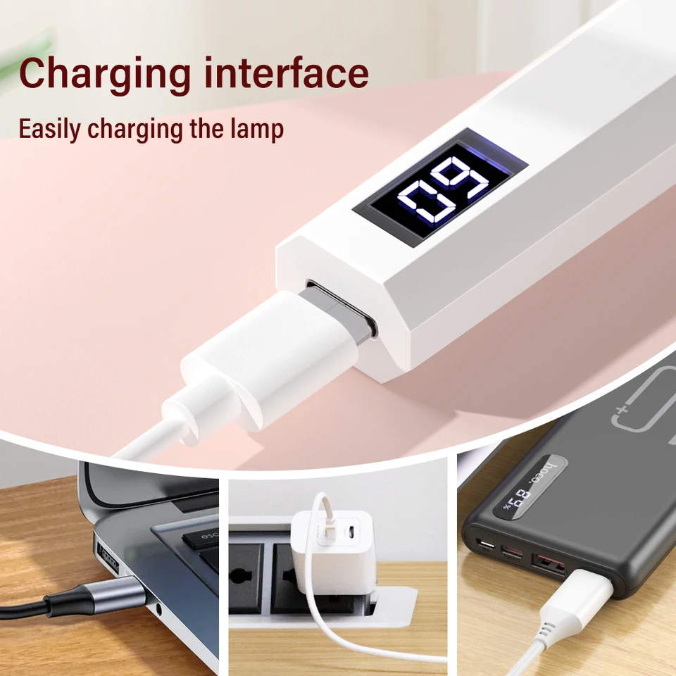 YIKOOLIN lámpara LED UV portátil recargable de mano, 3W, mini secadora de gel, 2 temporizadores, carga USB, herramienta de manicura para hogar 5