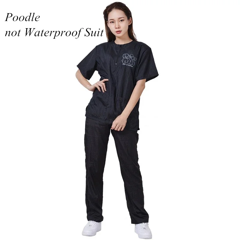 S/M/L/XL/3XL Pet Groomer Waterproof Uniform Suit Cut Pet Hair Breathable Soft Pet Beautician Overalls Set Pro Groomer Robe G0708