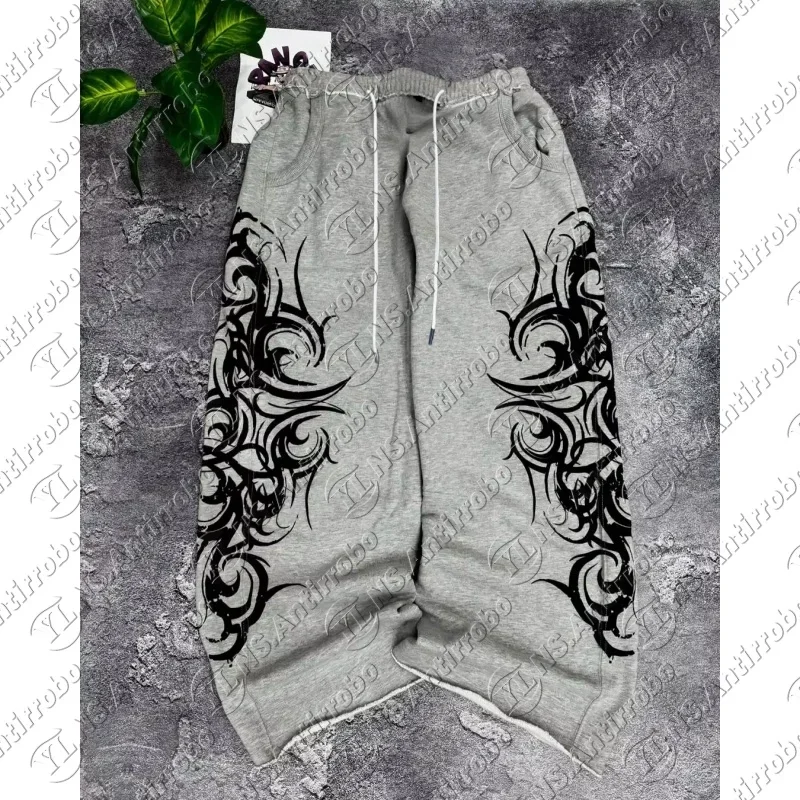 Fashion Y2K Printing Pattern Pants Men Women and Kids High Street Vintage Hip Hop Casual Couple High Quality Wide-leg Pants