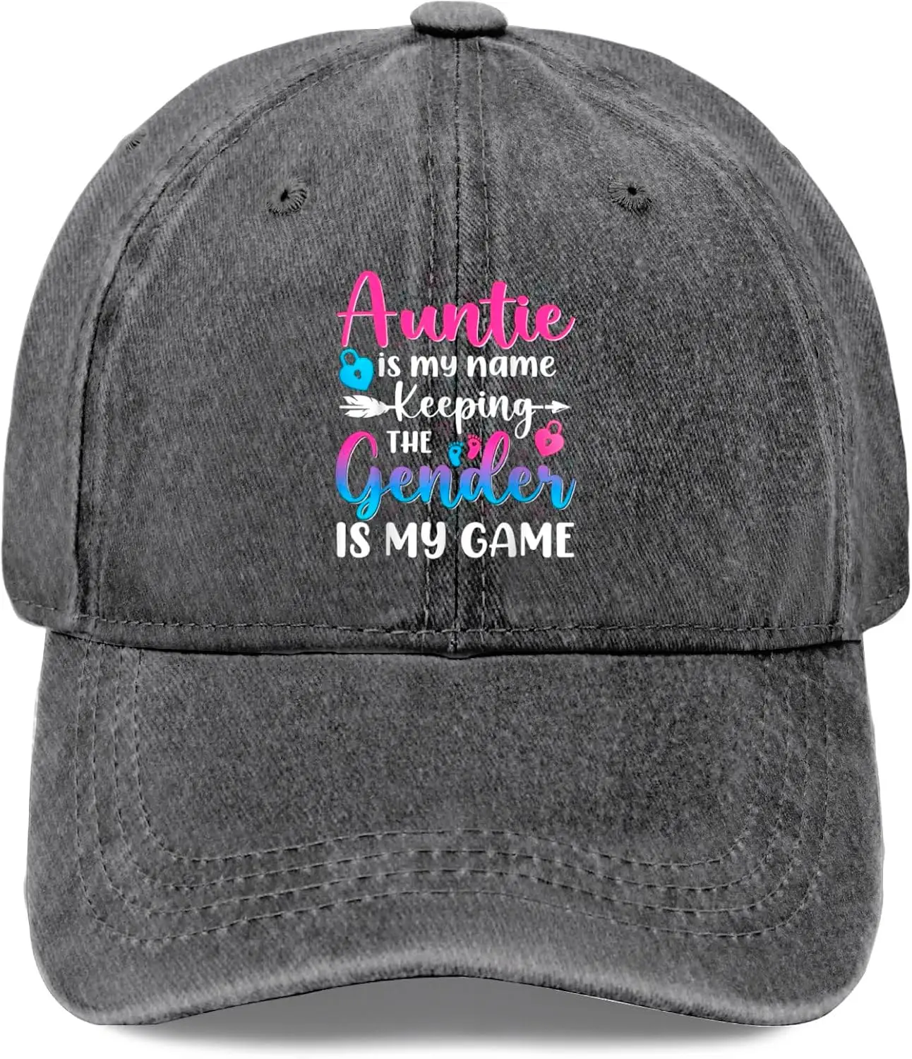 

Auntie is My Name Keeping The Gender is My Game Hat for Men Cotton Washed Baseball Caps Adjustable