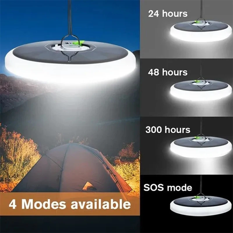 Solar Light LED Camping Lantern USB Rechargeable LED Lamp Bulb Waterproof Tent Light Portable Emergency Light Camping Light