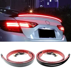 Universal 120CM LED Spoiler Gloss Black Car Trunk Lip Spoiler Rear Tail Wing Turn Signal Brake Lamp Exterior Parts Exterior Part