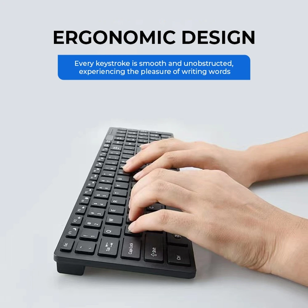 Ultra-thin 2.4G Wireless Keyboard Mouse Set with Keyboard Film Computer Office Gaming Silent Keyboard and Mouse（No Battery） view 3