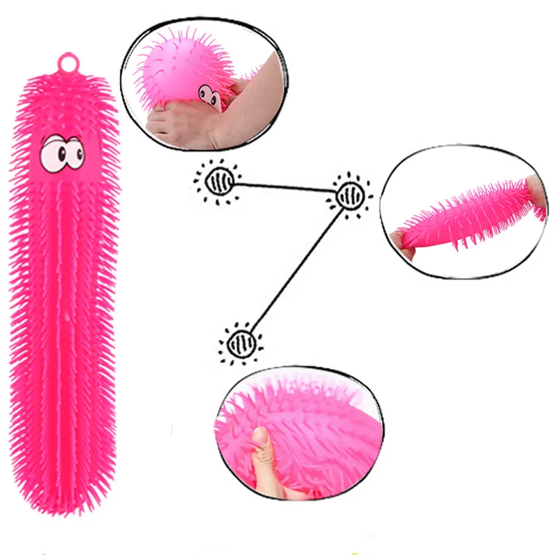 ของเล่นคลายเครียดเรืองแสง หนอนผีเสื้อขนาด 50 เซนติเมตร ของเล่นเด็กทำจากยางนิ่ม