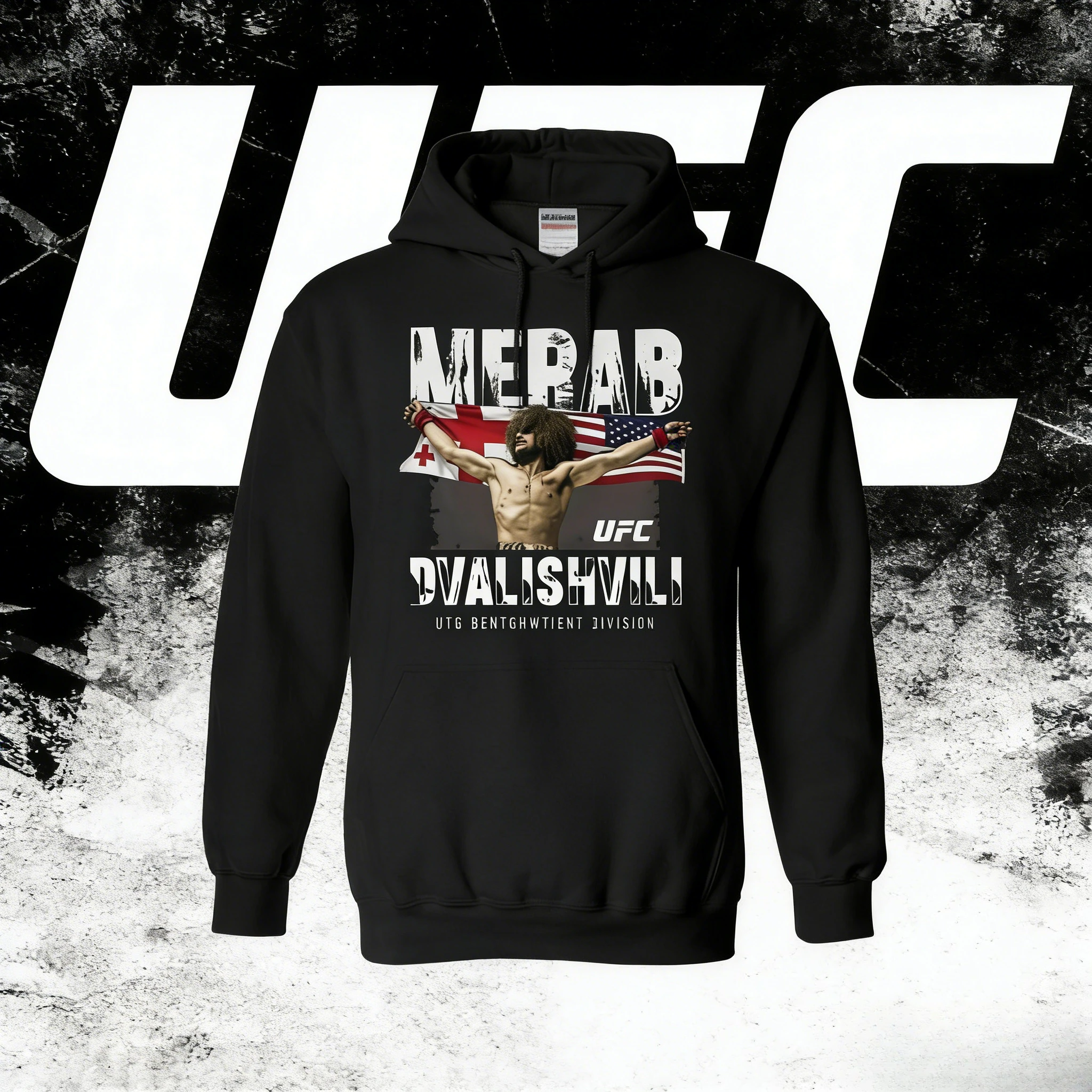 

UFC Merab Devaliashvili 2026, осенне-зимняя коллекция, дышащая толстовка с капюшоном из 100% хлопка, подходит для мужчин и женщин