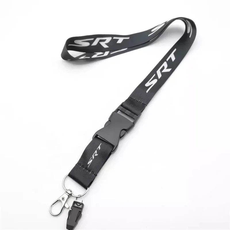 JDM style neck straps black lanyard key cell phone work ID card hanging rope creative SRT auto keyrings accessories car keychain