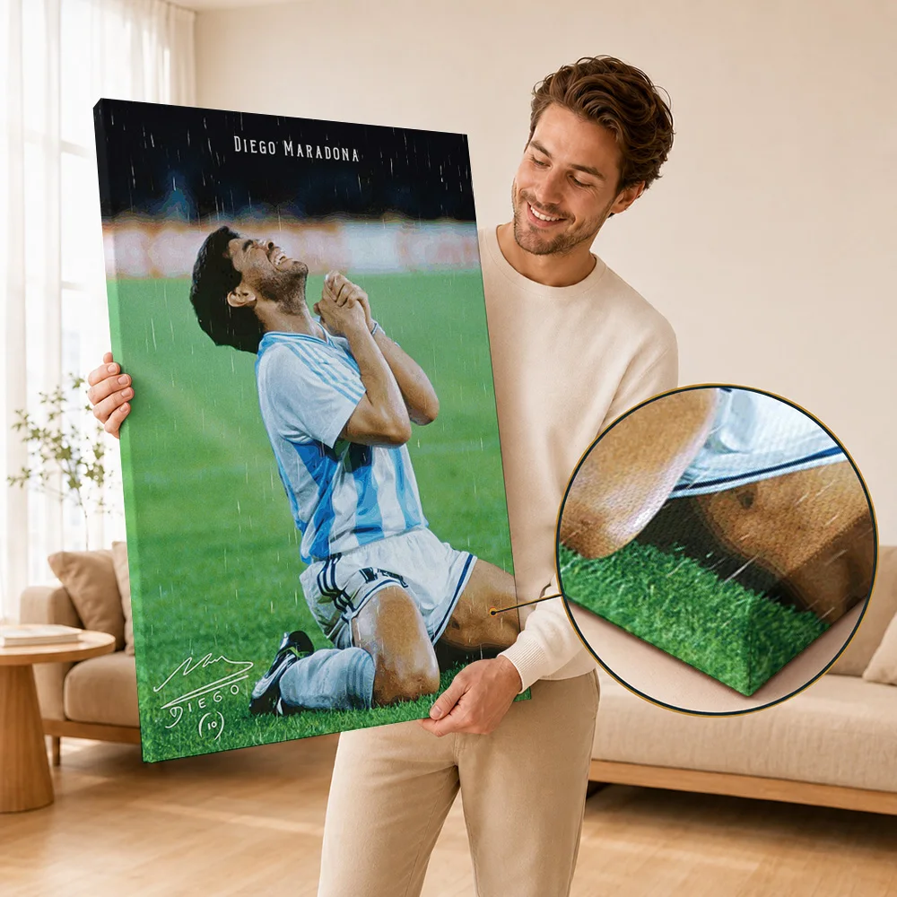 Diego Maradona Argentine Football Player Canvas Print Posters Personalized Photo Wall Art For Home Gym Or Entertainment Room