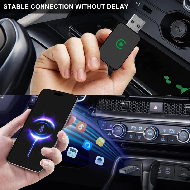 

A32T-Carplay Adapter Car 2 In 1 Wireless Dongle Wired To Wireless USB For Android Auto For IOS