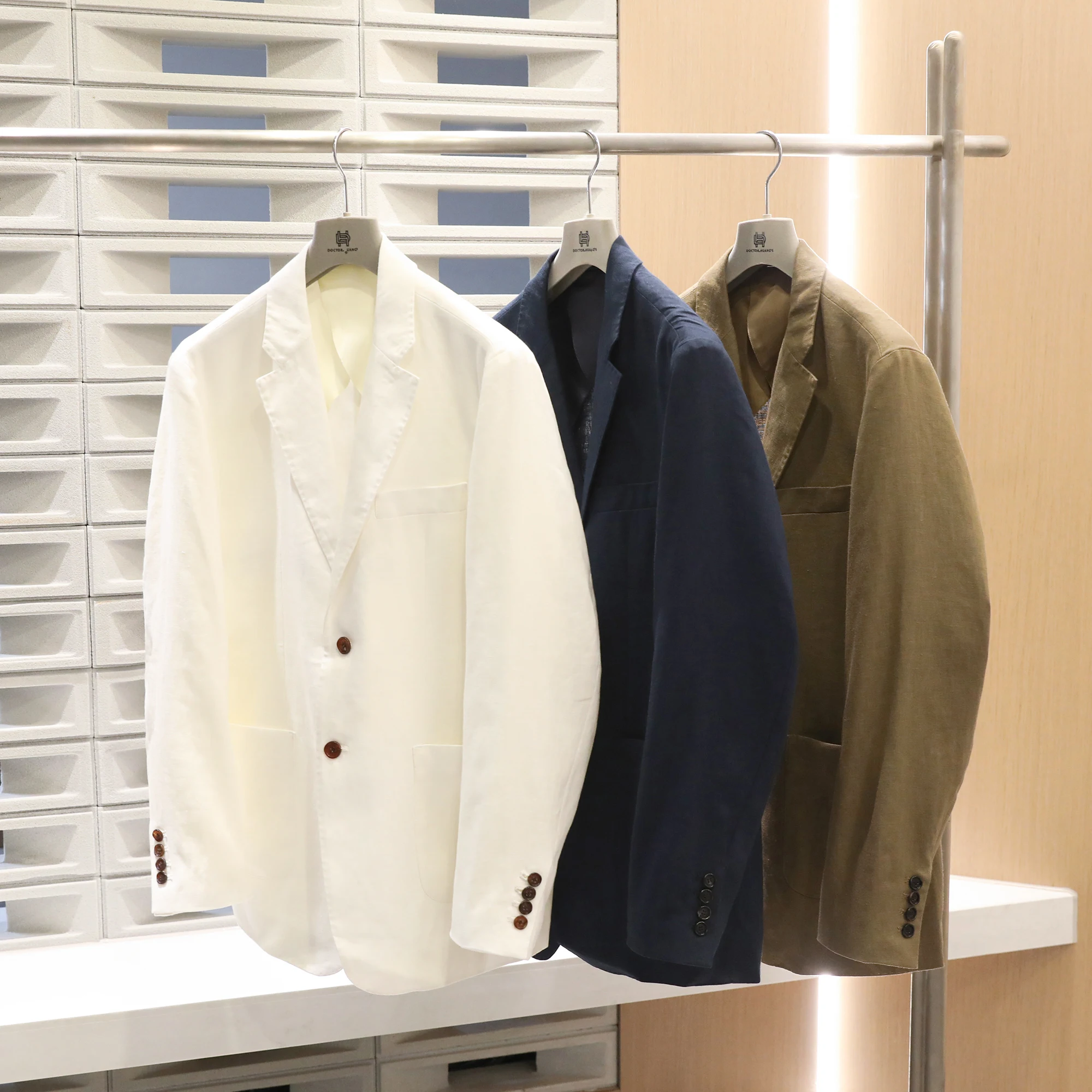 

2025 spring and summer new men's high-end 100% pure linen breathable casual suit old money style suit jacket